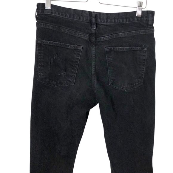 Free People We The Free 28 Bren Boyfriend Destroyed Jean Black Magic OB1311345 - Picture 10 of 12